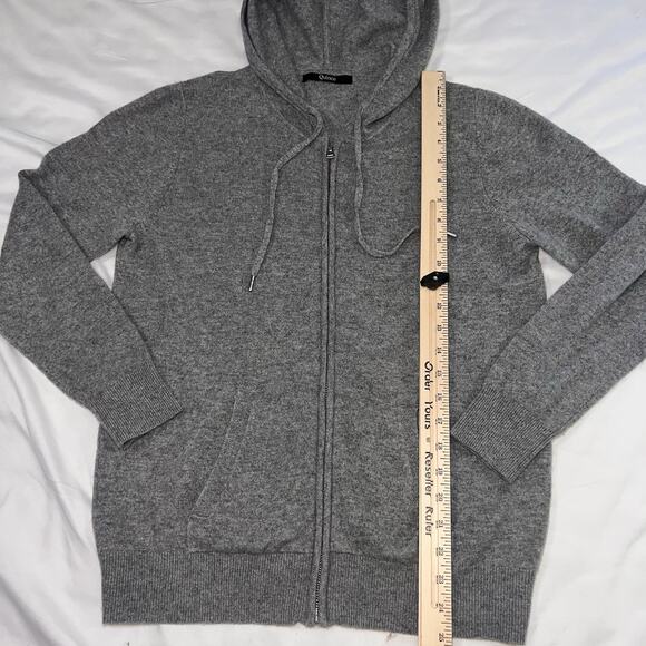 Quince Hoodie Women's Size M Gray 100% Cashmere Full-Zip Sweater Casual Travel - Picture 5 of 14